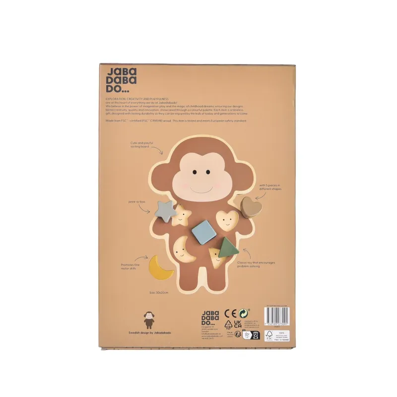 JABADABADO Vkládací dřevěné puzzle Opička