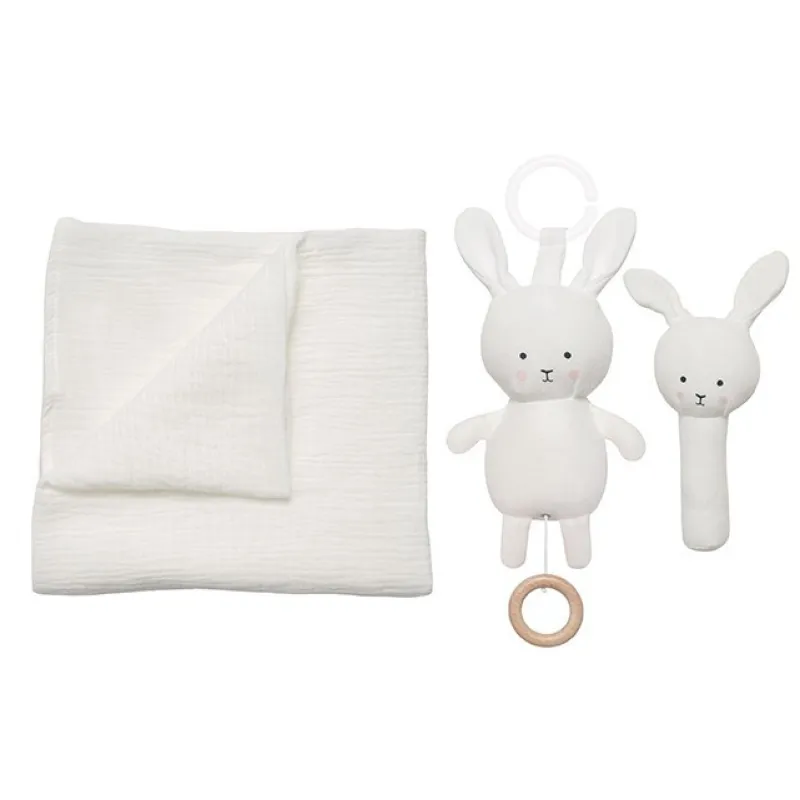 JABADABADO Dárková sada s mušelínovou dekou Bunny