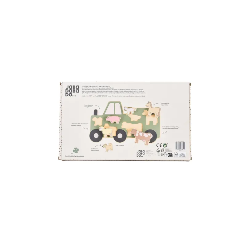 JABADABADO Vkládací dřevěné puzzle Farma