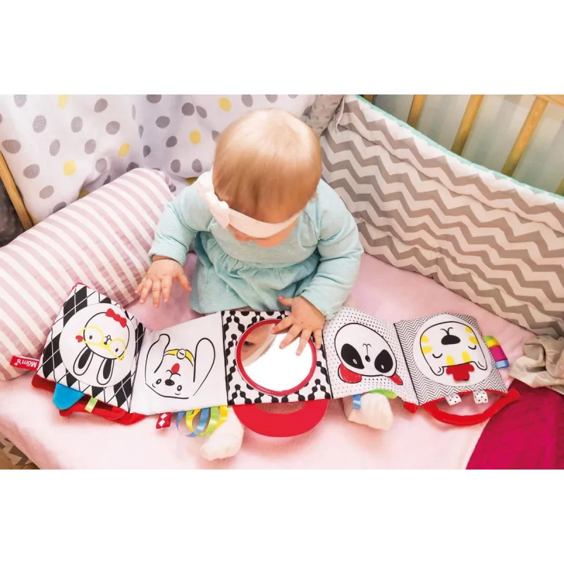 MOMS CARE Senzorické leporelo White & Black