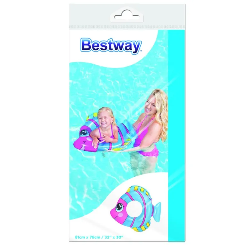 Bestway Dětský nafukovací kruh ve tvaru rybky modrý