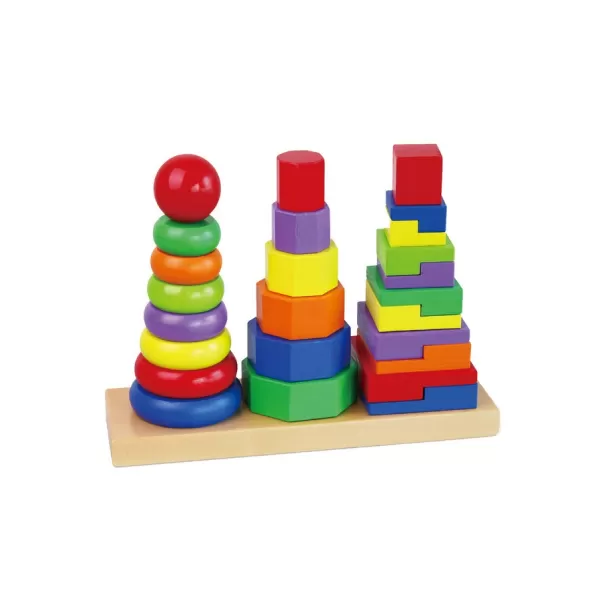 Viga Dřevěné barevné pyramidy pro děti